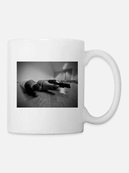 Schwarz-Weiß-Pinsel - Tasse - Weiß