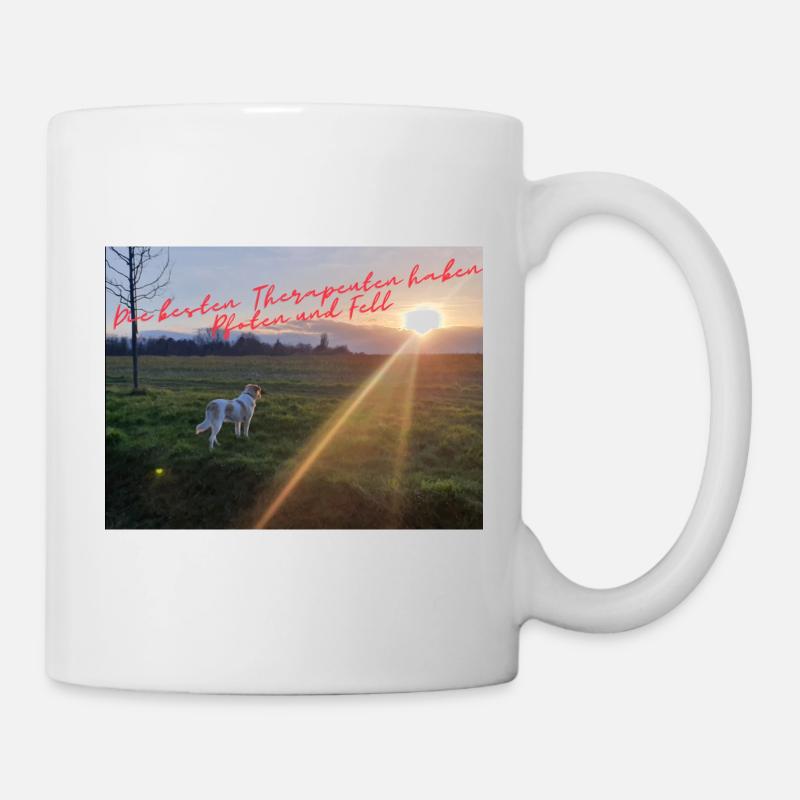 PfotenTherapie am Abendsonne - Tasse - Weiß