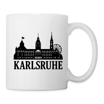 Silhouette de Karlsruhe - Mug blanc - blanc - Droite