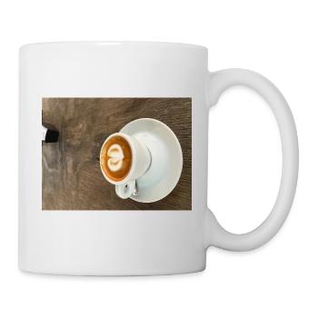 Heart Latte Art on Wood - Mug - white - Right