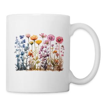 Coloré Fleur Prairie Conception d’aquarelle - Mug blanc - blanc - Droite