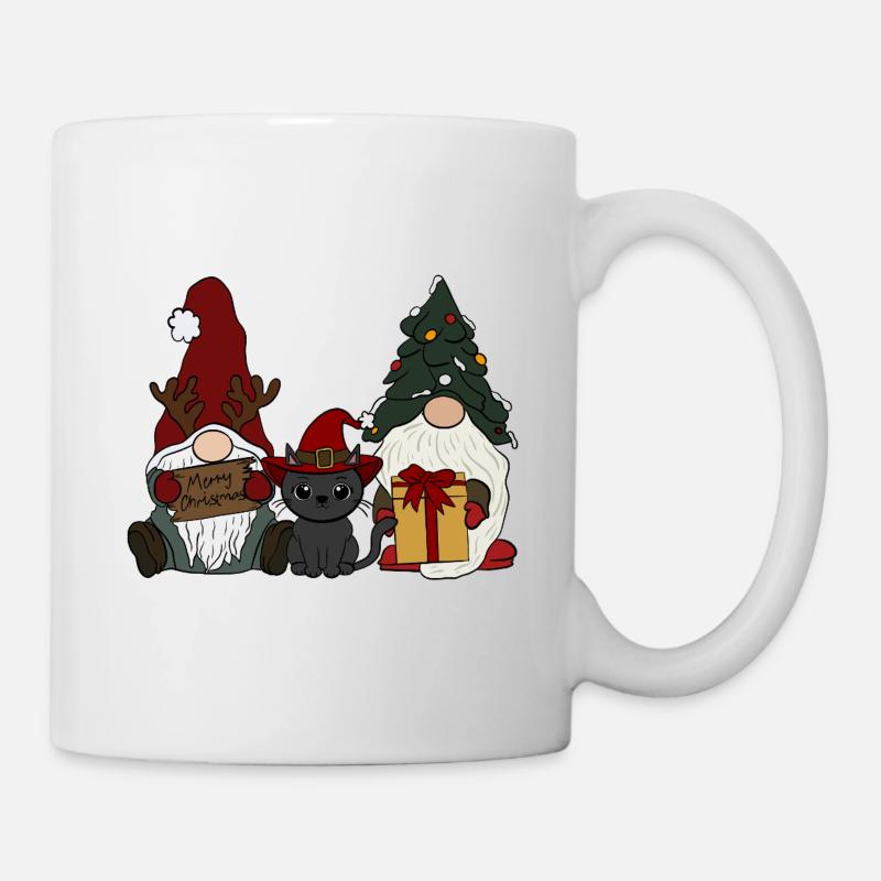 Gnome avec chat - Mug blanc - blanc