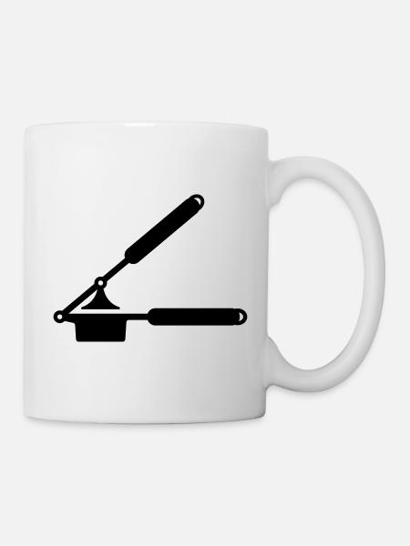 Garlic press or spaetzle press - Mug - white