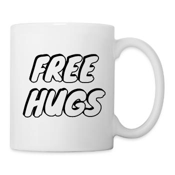 Free Hugs Bold Pop Typography - Mug - white - Right