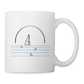 Logo windsurfer with sharks - Mug - white - Right