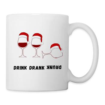 Drink Drank Drunk – Ugly Christmas Sweater Style - Mug - white - Right