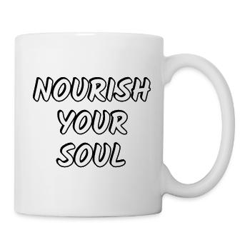 Nourrissez votre âme Gras Écrit à la main - Mug blanc - blanc - Droite