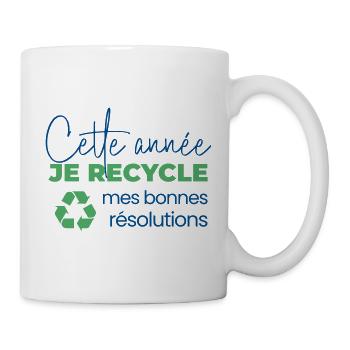 Cette année je recycle mes bonne résolutions - Mug blanc - blanc - Droite