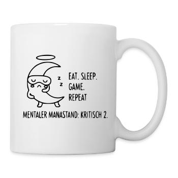Eat Sleep Game Repeat | Gamer Moon & Mana State - Mug - white - Right