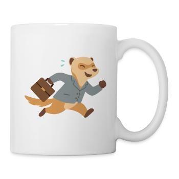 Furet en costume courant avec mallette - Mug blanc - blanc - Droite