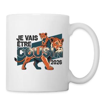 Bientôt Cousin 2026 Cadeau Annonce Naissance - Mug blanc - blanc - Droite
