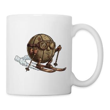 Steampunk Skier Ballon Figurine Sports d’hiver rétro - Mug blanc - blanc - Droite