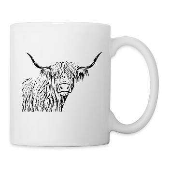 schottisches_Hochlandrind_T shirt_Geschenk - Mug - white - Right