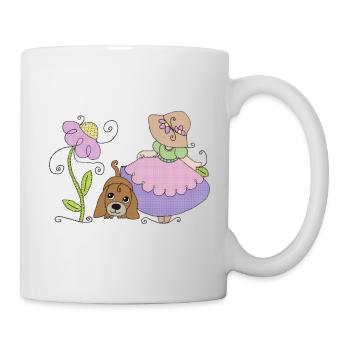 Maedchen_mit_Hund - Mug blanc - blanc - Droite