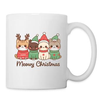 Miauige Weihnachtskatze Squad, Kätzchen - Tasse - Weiß - Rechts