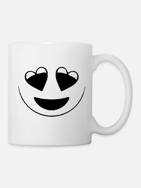Herzaugen - Heart eyes - Tasse - Weiß