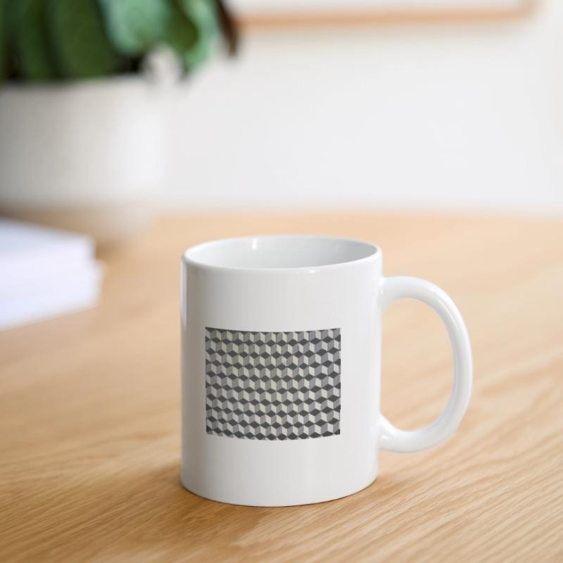 Three-dimensional cubes grayscale Mug