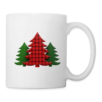 Plaid Tree Christmas Trees Christmas Tree - Mug - white - Right