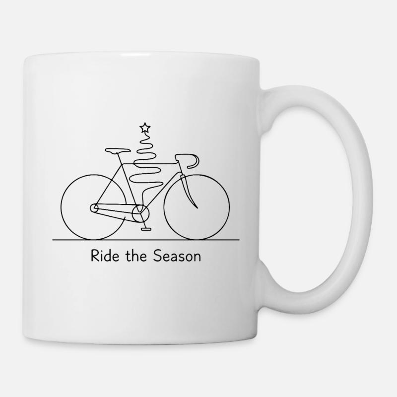 Dessin saisonnier du trait de vélo - Mug blanc - blanc