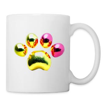 Glitzernde Metallic-Kugeln - Tasse - Weiß - Rechts