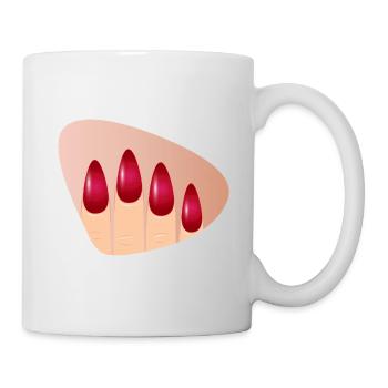 Des ongles rouges élégants au look brillant - Mug blanc - blanc - Droite
