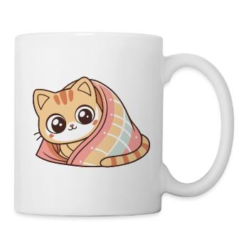 Chaton couvert enveloppé mignon - Mug blanc - blanc - Droite