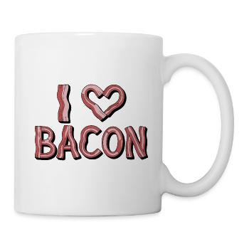 Illustration de bacon en cœur - J’ADORE LE BACON - Mug blanc - blanc - Droite