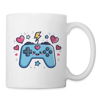Conception du cœur de la manette de jeu Kawaii - Mug blanc - blanc - Droite