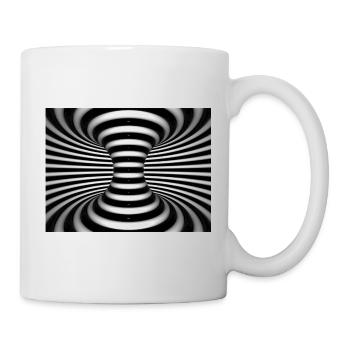 Schwarz-Weiß-Spiralwirbel - Tasse - Weiß - Rechts