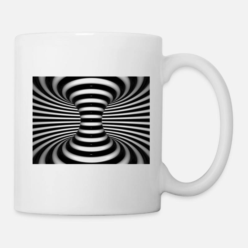 Black and white spiral vortex - Mug - white