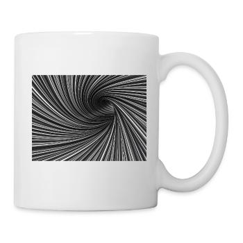Schwarz-Weißes Tourbillon - Tasse - Weiß - Rechts