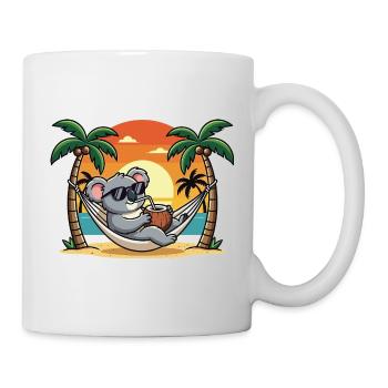 Lustiger Koala im Strand-Hängematten-Sommerurlaub - Tasse - Weiß - Rechts