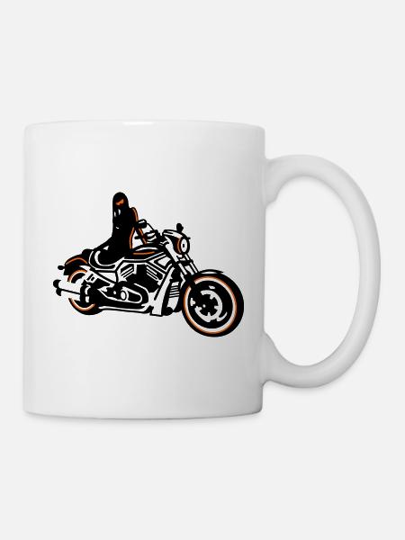 Motorradfahrerin - Tasse - Weiß