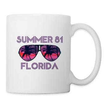 Été 81 Floride - Lunettes de soleil rétro Sunset - Mug blanc - blanc - Droite