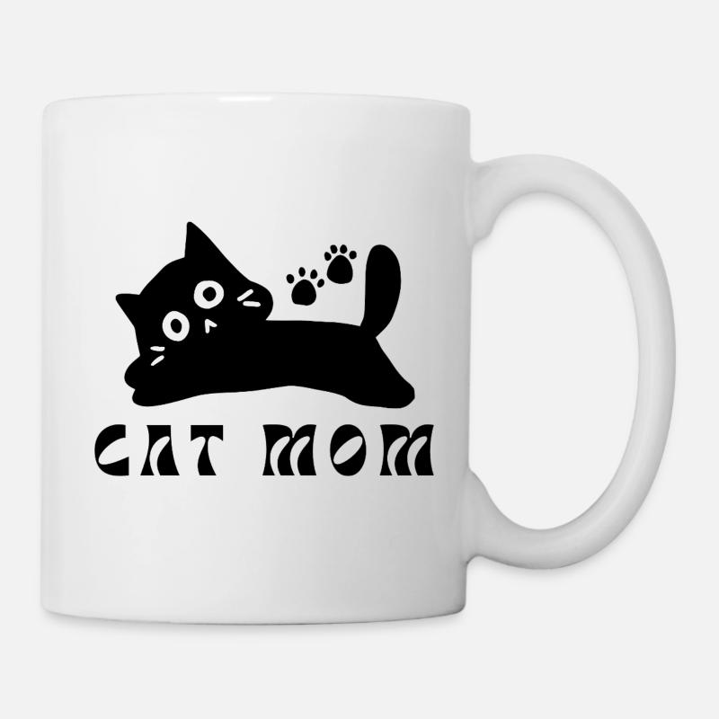 Minimalistisches Katzengesicht - Tasse - Weiß
