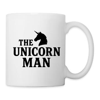 Le Homme Licorne : Texte audacieux avec corne tranchante - Mug blanc - blanc - Droite