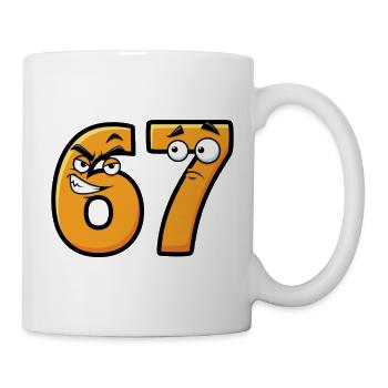6 7 Meme – Angry & Sad Numbers - Tasse - Weiß - Rechts