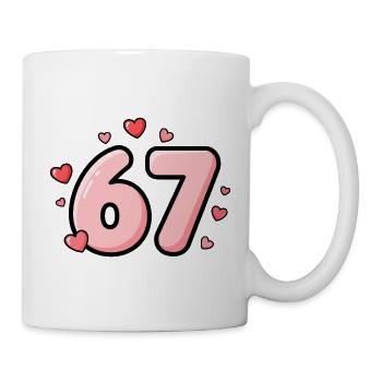6 7 Meme Number – Pink Love Edition - Mug - white - Right