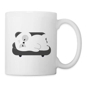 Müder Panda schläft auf dem Sofa - Tasse - Weiß - Rechts