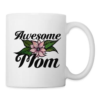 Awesome Mom Floral Emblem - Mug - white - Right