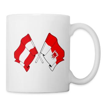 Drapeaux croisés de l’Autriche et du Vorarlberg - Mug blanc - blanc - Droite