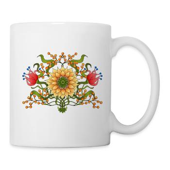 Blumen - Tasse - Weiß - Rechts