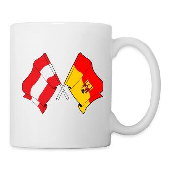 Drapeaux croisés de l’Autriche et du Burgenland - Mug blanc - blanc - Droite