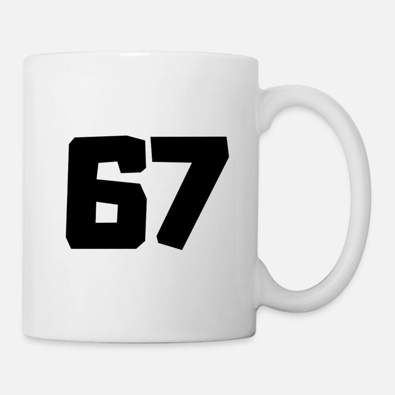 Retro 67 Numbers Typo Graphic - Mug - white