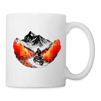 Les motards en montagne à l’automne - Mug blanc - blanc - Droite