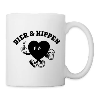 Bier und Kippen - Tasse - Weiß - Rechts
