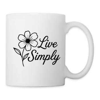 Vivre simplement - Mug blanc - blanc - Droite