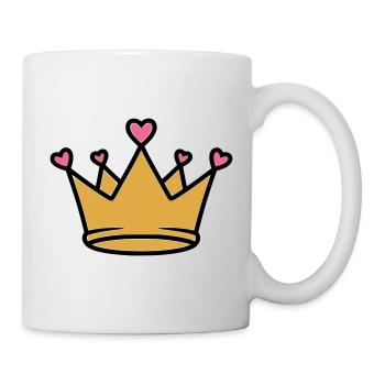 Princesse mignonne Vector des Cœurs de la Couronne - Mug blanc - blanc - Droite