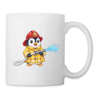 Pompiers Penguin Enfants Pompiers Mignons - Mug blanc - blanc - Droite