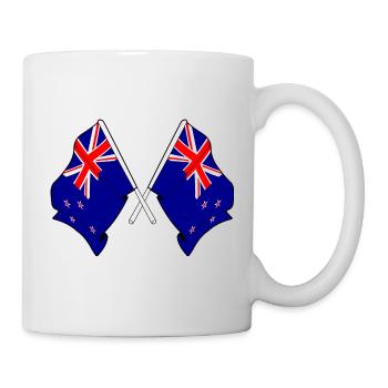Drapeaux croisés de la Nouvelle-Zélande - Mug blanc - blanc - Droite